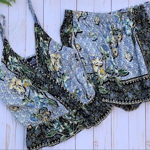 Angie Floral tank and skort set
